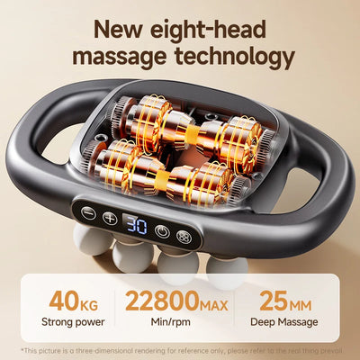 Head Massage Gu electric fascia massager with eight-head technology for deep muscle relief and relaxation.