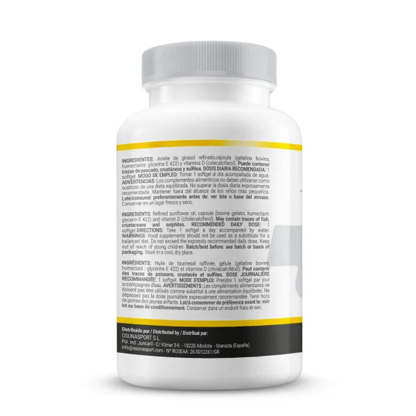 Label of Vitamin D3 softgels by Mm Supplements, detailing ingredients and nutritional information.