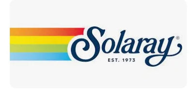 Solaray logo featuring rainbow colors and the establishment year 1973, representing quality supplements.