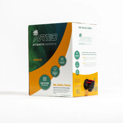 Artio sport isotonic drink box, orange flavor, 5L, natural hydration, sugar-free, vegan, gluten-free