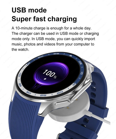 2024 OPPO Watch features USB mode for super fast charging and easy music transfer with a sleek design.