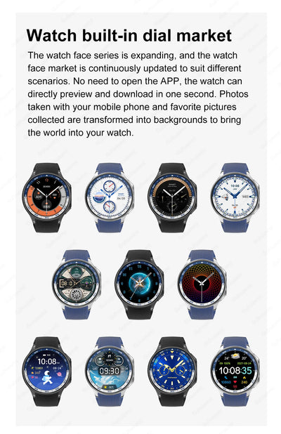 Collection of various watch faces for customizable displays on smartwatches, showcasing diverse designs and functionalities.