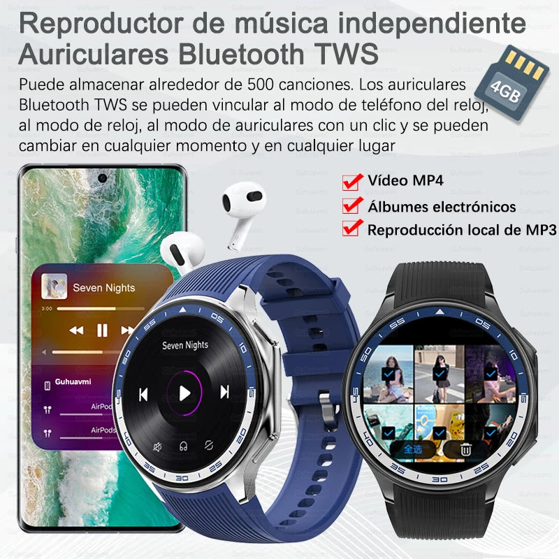 2024 OPPO Watch with 4GB memory, Bluetooth calls, waterproof feature, and fitness tracker, showcasing music playback.