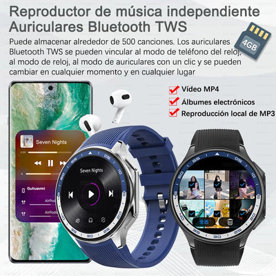 2024 OPPO Watch with 4GB memory, Bluetooth calls, waterproof feature, and fitness tracker, showcasing music playback.