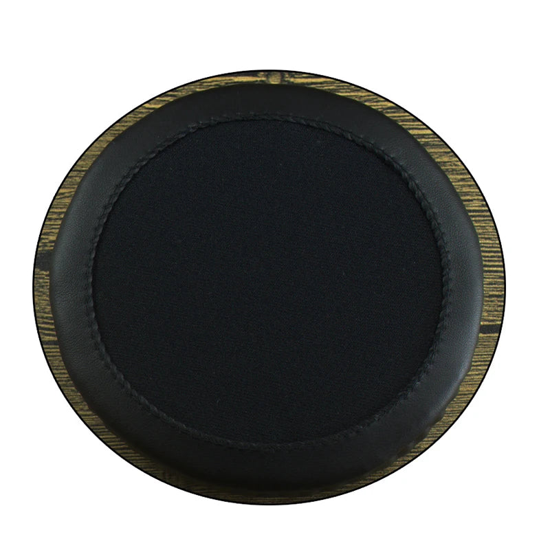 Replacement round ear pad, 50mm-110mm sizes, leather material, compatible with various headphones, black color.