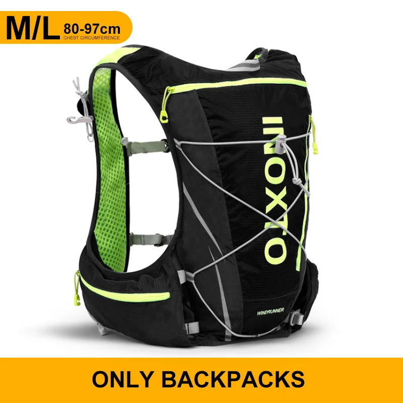 Hydration vest backpack with adjustable straps for running, cycling, and hiking by Outdoor Inoxtoc, designed for unisex use.