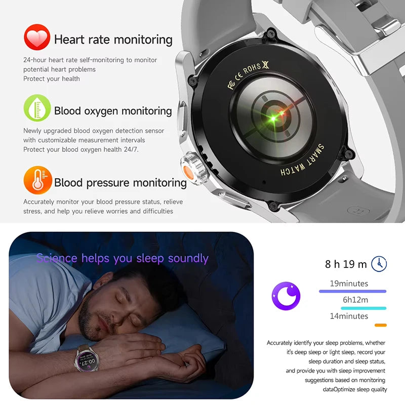 Xiaomi S4 Ultra Smartwatch features heart rate, blood oxygen monitoring, and sleep tracking for health management.