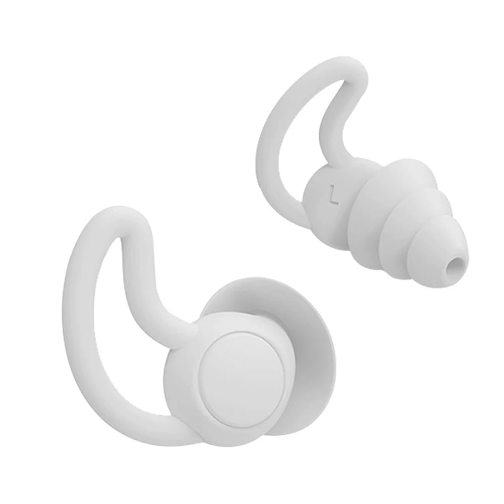 Waterproof silicone earplugs designed for swimming and noise reduction, perfect for sleep and diving.