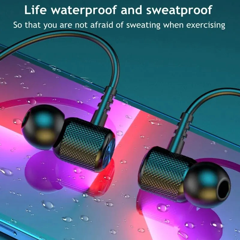 Waterproof and sweatproof wireless earphones featuring dynamic design for active sports performance.