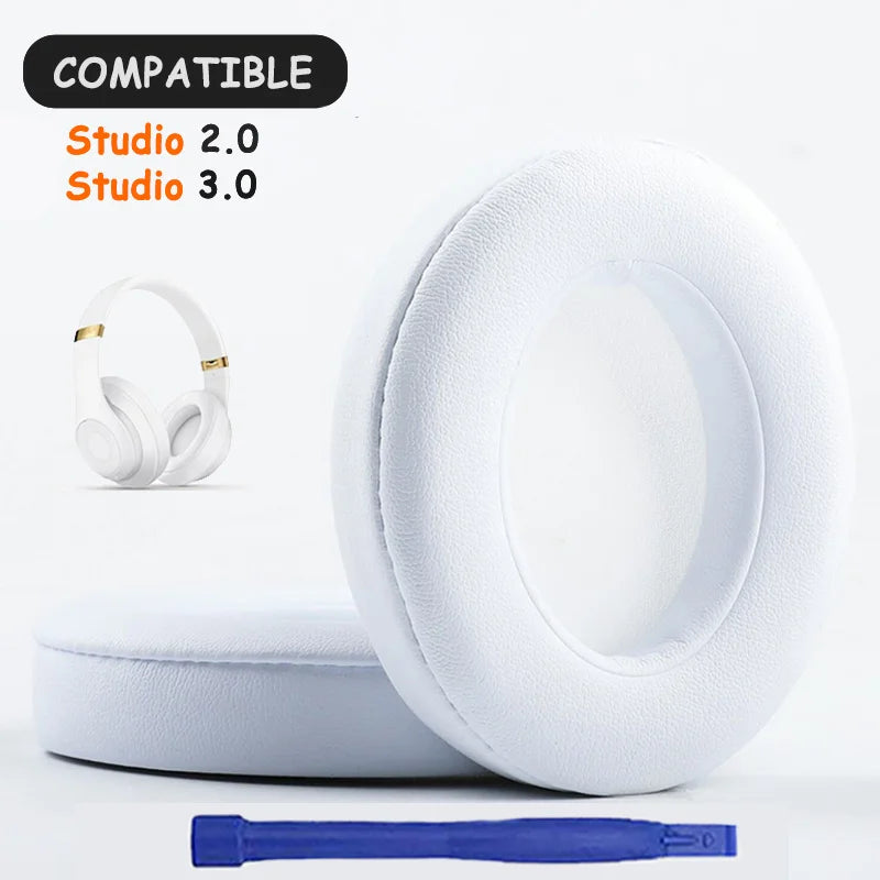KUTOU Replacement Earpads compatible with Beats Studio 2.0 and 3.0 headphones, featuring soft leather material.