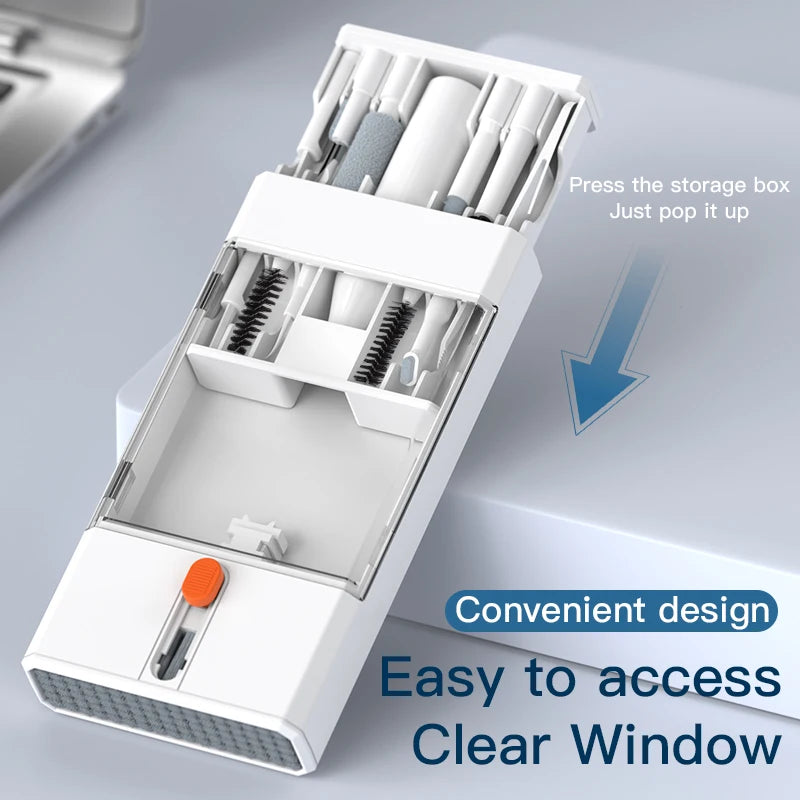 22-in-1 Multi-Function Cleaning Kit with convenient design and clear window for easy access to cleaning tools.