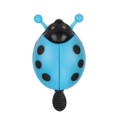Cute blue ladybug bike bell for kids, perfect mini bicycle horn for girls, made from plastic and aluminum alloy.