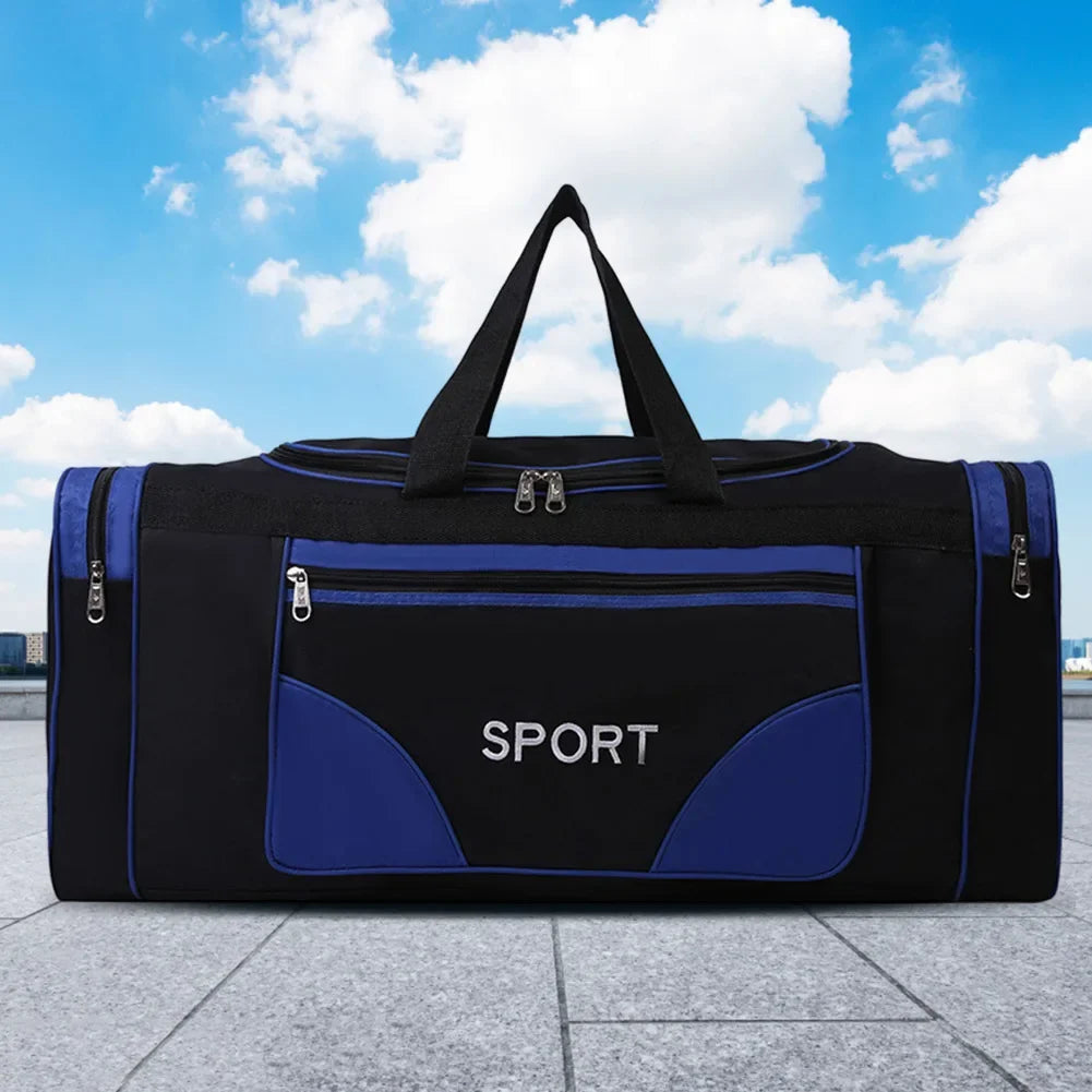 Large capacity waterproof fitness bag with adjustable straps, perfect for yoga, football, and outdoor activities.
