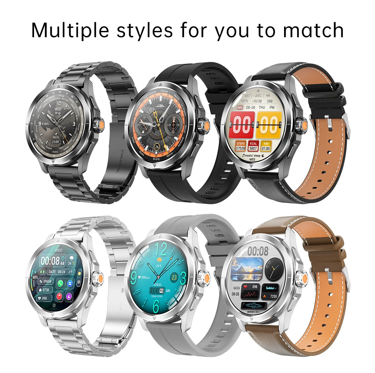 Various styles of Xiaomi S4 Ultra Smartwatch showcasing different designs and colors for personalized matching.