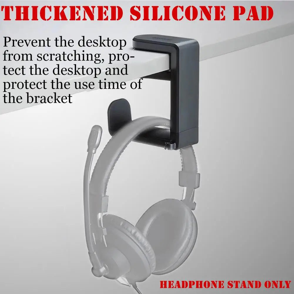 Thickened silicone pad headphone stand, protecting desktops and brackets from scratches - ideal for gaming setups.