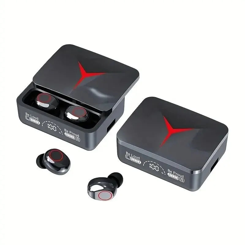 TWS wireless earbuds in charging case, Bluetooth 5.3, waterproof, with mic and active noise-cancelling features