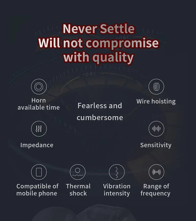 Infographic highlighting key features of a high-quality headset including impedance and sensitivity.