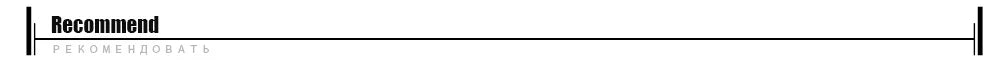 Horizontal line with the text 'Recommend' for indicating product suggestions or endorsements.