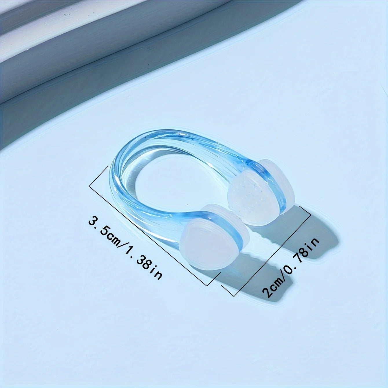 Professional swimming nose clip dimensions 3.5cm x 2cm, comfortable, waterproof, anti-choking design for training.
