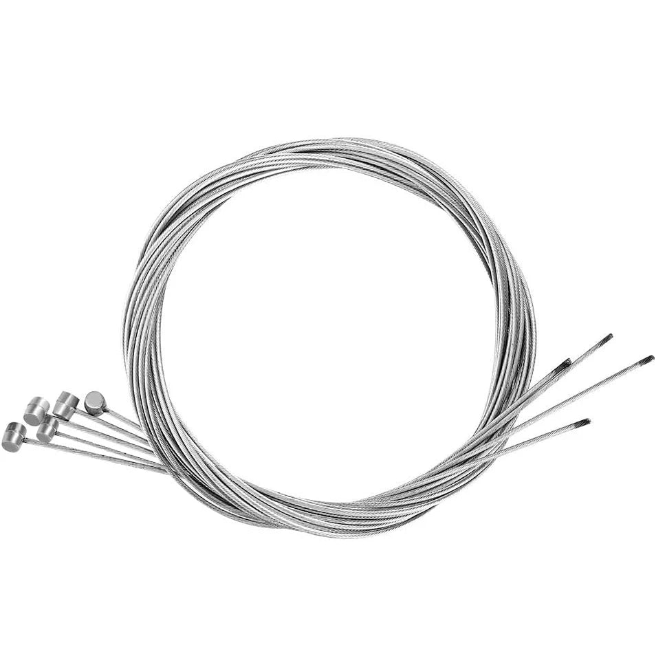 Stainless steel inner wire bike brake and gear cables for MTB and road bikes, durable cable set.