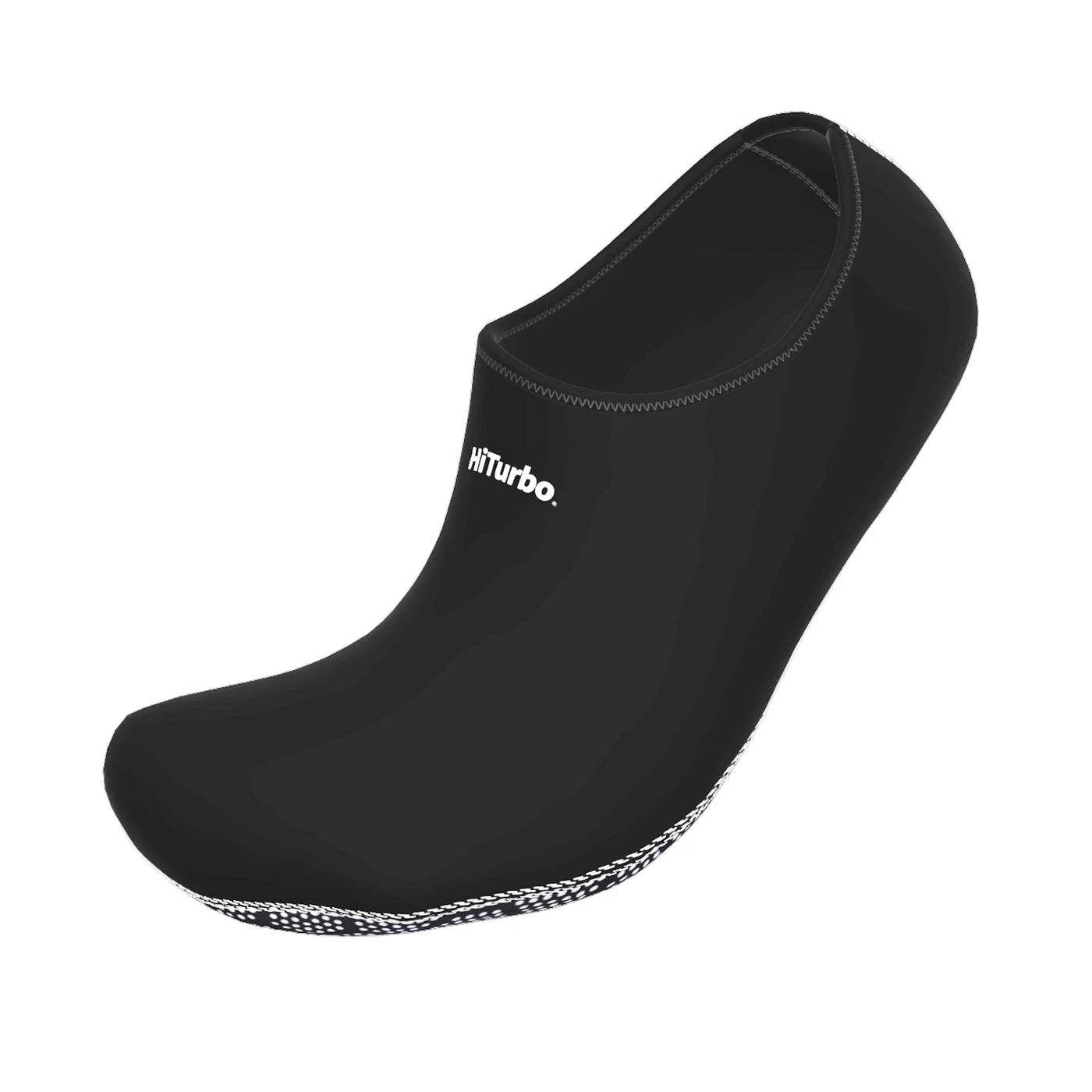 HiTurbo 3mm neoprene anti-slip water socks in black, suitable for diving, swimming, surfing, and snorkeling.
