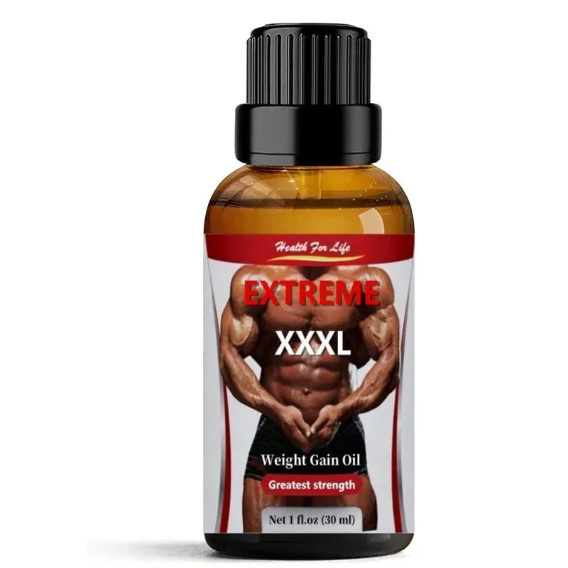 Anabolic weight gain oil for quick muscle mass growth, 30ml bottle, maximum strength formula, enhances bodybuilding results.