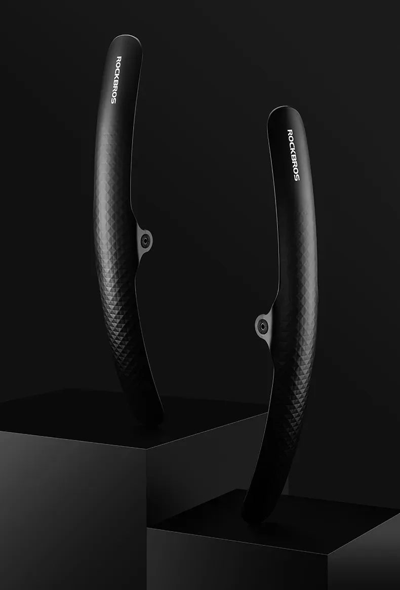 Bicycle mudguard fender made from soft PP plastic for road bikes, featuring strong flex and a sleek black design.