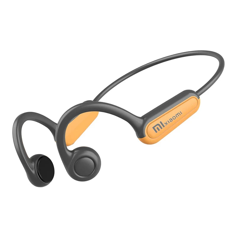 Bone conduction Bluetooth earphones with waterproof design, ideal for driving and active lifestyles.