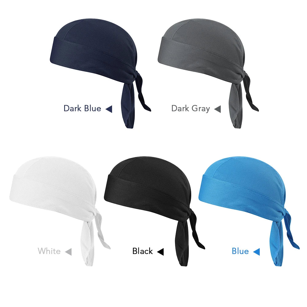 Color options for Quick-Dry Cycling Headband: Dark Blue, Dark Gray, White, Black, Blue.