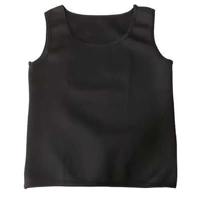 Men's slimming body shaper vest waist trainer tank top in black, designed to enhance physique and promote fat burning.