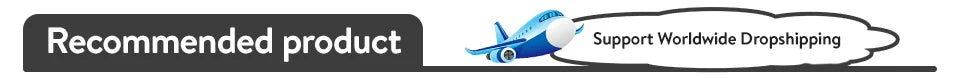Recommended product with airplane graphic supporting worldwide dropshipping services.