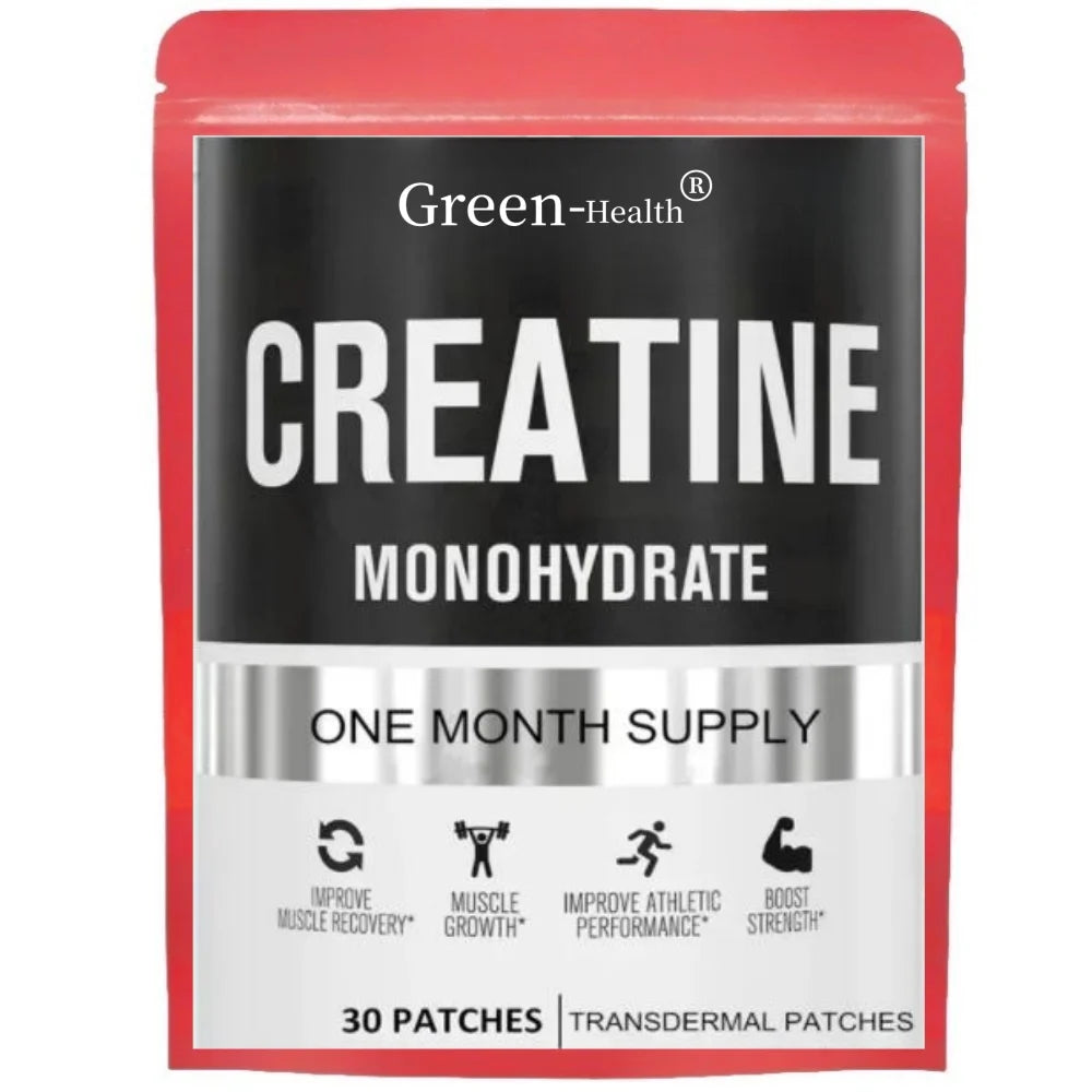 Creatine Monohydrate transdermal patches, 30 count, for muscle growth, strength, and energy enhancement.