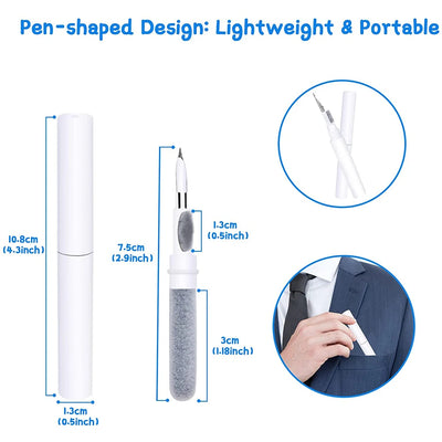 Bluetooth earphone cleaning kit pen brush tool, lightweight and portable, designed for easy storage and use with AirPods.
