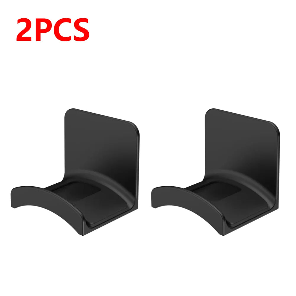 Universal adhesive headset hangers for headphones, 2 pieces, easy wall or desk mounting, damage-free organization.