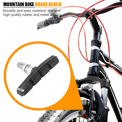 Mountain bike brake block made of high-quality rubber and metal alloy for durability and wear resistance.