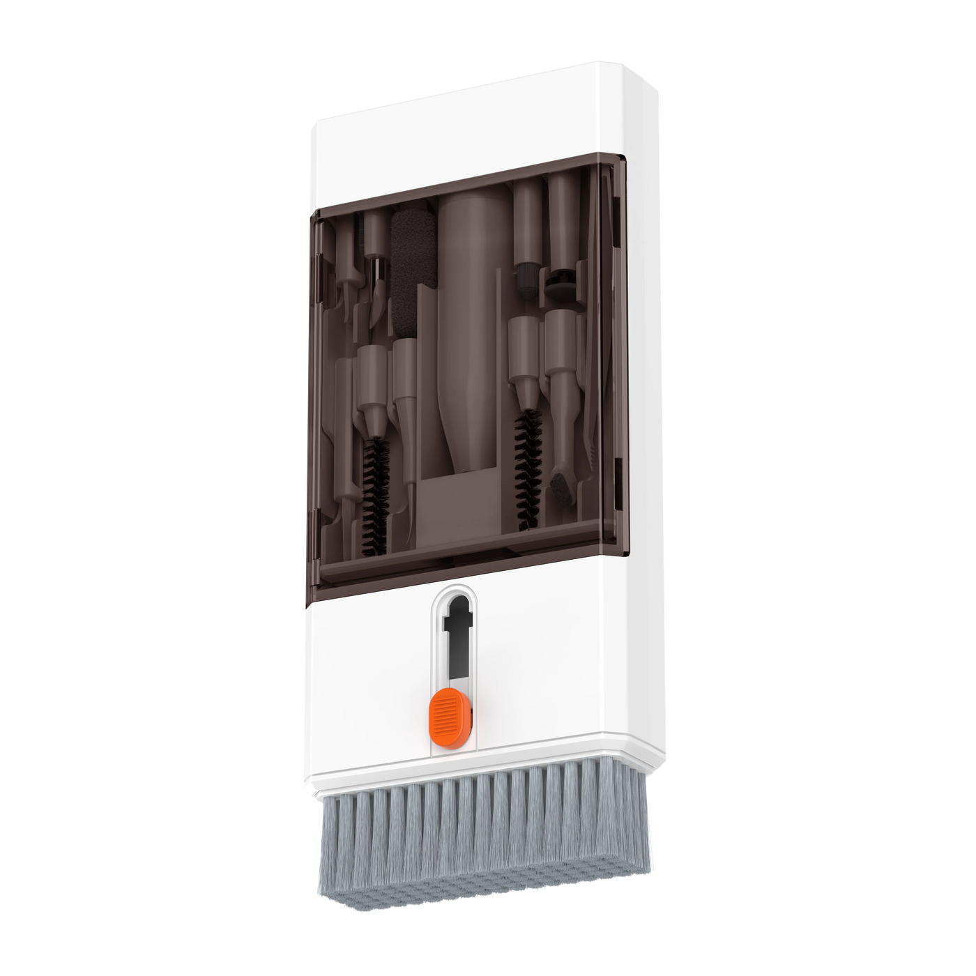 22-in-1 multi-function cleaning kit tool with retractable brush and storage for electronics like iPhone, iPad, and headphones.