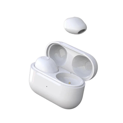Mini Invisible TWS Earbuds in charging case, Bluetooth wireless sleep earphones with active noise-cancellation.