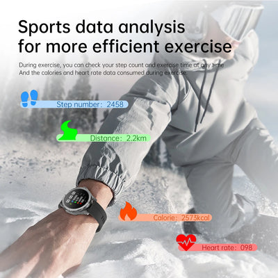 Xiaomi S4 Ultra Smartwatch displaying sports data analysis for efficient exercise, including step count, distance, calories burned, and heart rate.