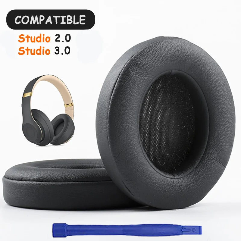 KUTOU earpads compatible with Beats Studio 2.0 and 3.0 headphones, premium leather ear cushions for superior comfort.