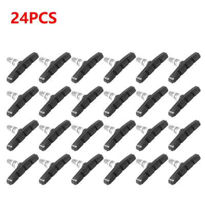 24-pack of durable rubber V-brake pads for MTB and folding bikes, ideal cycling accessories for effective braking performance.