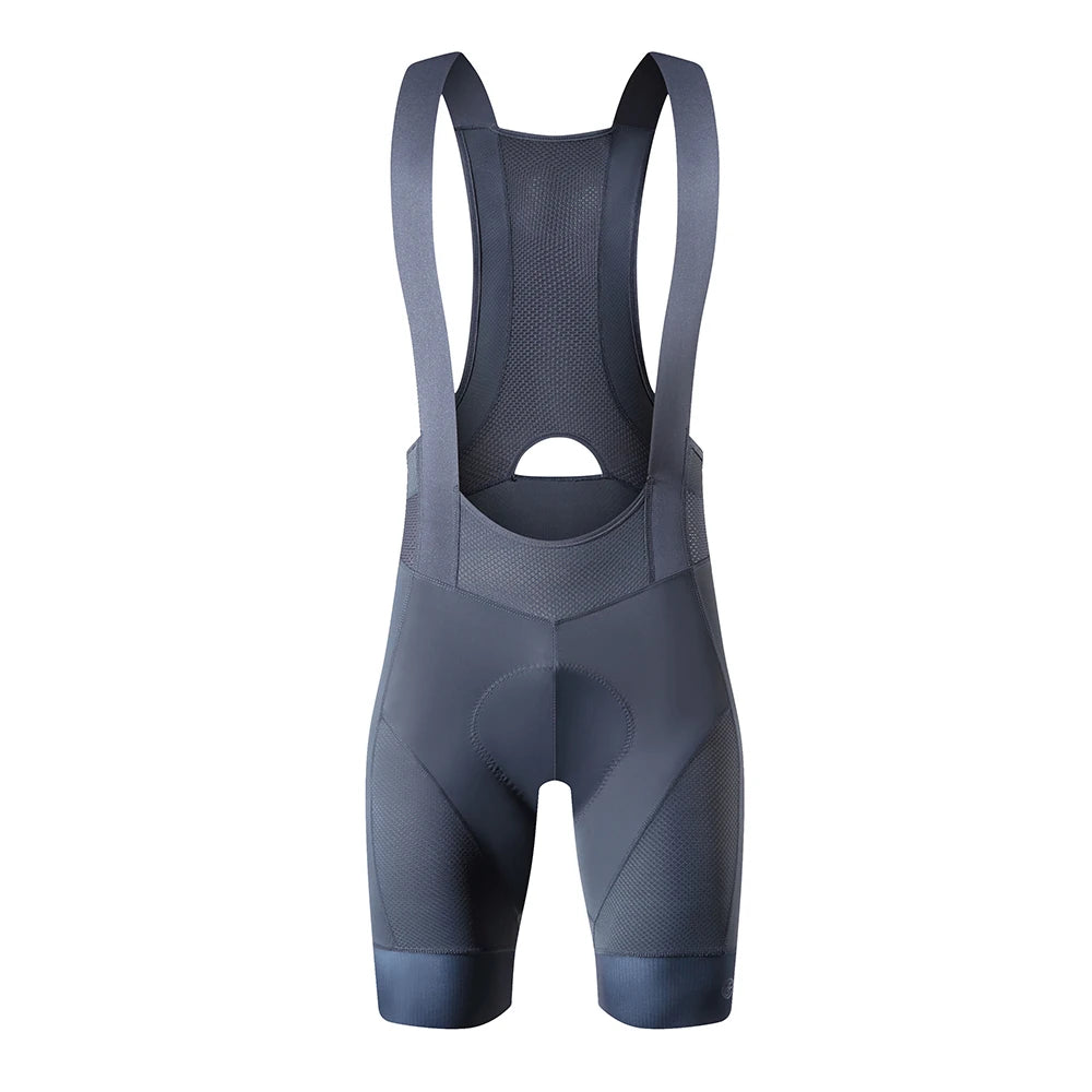 YKYWBIKE men's cycling bib shorts in dark gray with breathable fabric, designed for outdoor bike rides and padded comfort.