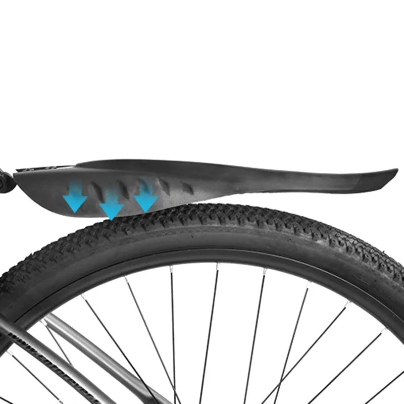 Bicycle fender made of soft PP plastic, providing splash protection for mountain bikes, featuring a sleek design.