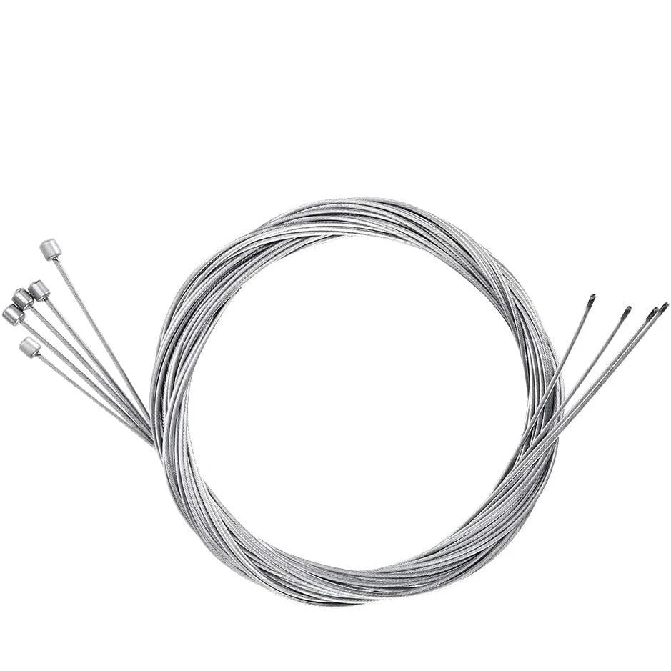 Stainless steel inner wire bike brake and gear cables for mountain and road bikes, durable and high-quality replacement.