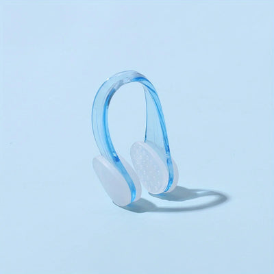 Professional swimming nose clip in blue, designed for comfort, anti-choking, waterproof, and non-slip use.