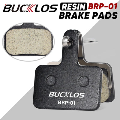 BUCKLOS BRP-01 resin brake pads for hydraulic disc brakes, compatible with Shimano models, durable and efficient.