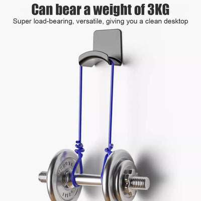 Wall-mounted hook supporting 3KG, ideal for organized desks and versatile storage solutions.
