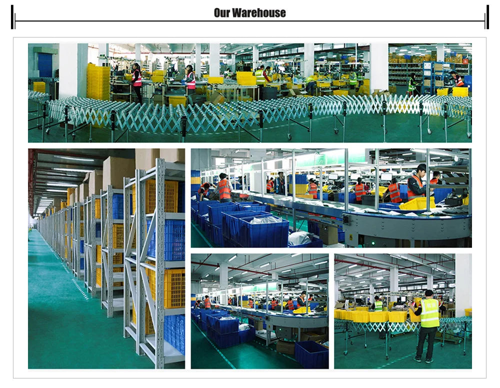 Inside view of our warehouse showing organized storage and staff working on processing and packing orders.