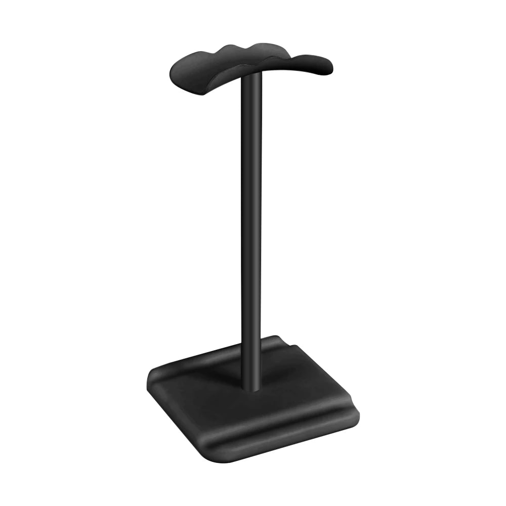 Universal headphone stand rack for desktop organization, plastic mount for headsets and earphones.