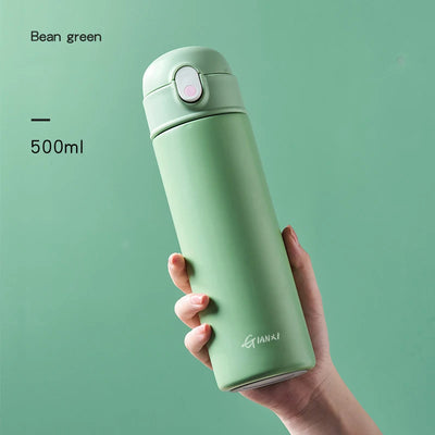 GIANXI 500ml green stainless steel vacuum flask, insulated water bottle for hot or cold beverages.