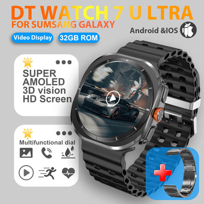 DT Watch 7 Ultra for Samsung Galaxy with 3D AMOLED display, 32GB ROM, and multifunctional dial.